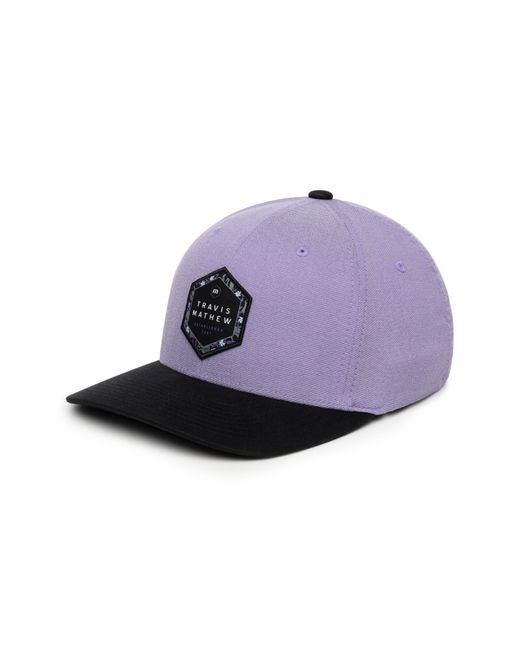 Travis Mathew Purple Logo Patch Fitted Baseball Cap for men