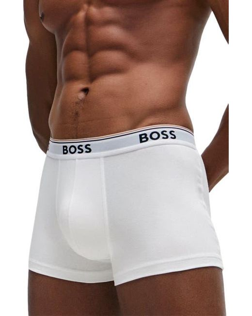 Boss White 3-Pack Power Stretch Cotton Boxer Briefs for men