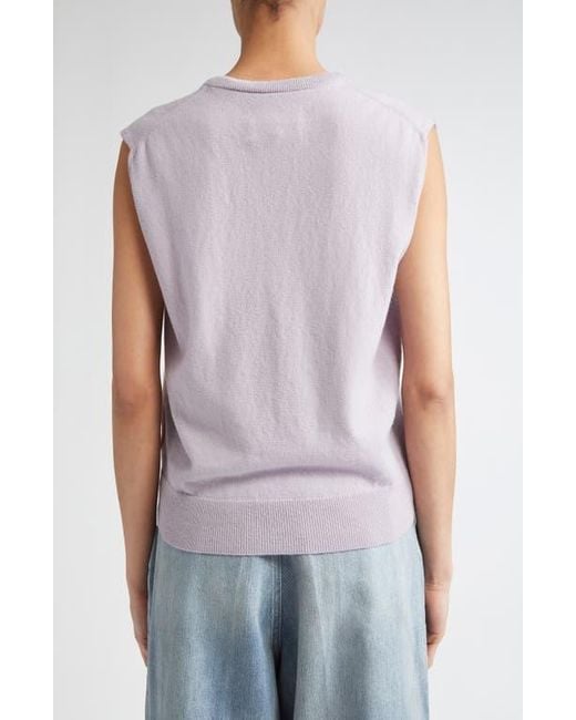 Maison Margiela Purple Virgin Wool V-Neck Sweater Vest