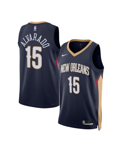 Unisex Nike Jose Alvarado Navy New Orleans Pelicans Swingman Badge Player  Jersey - Icon Edition