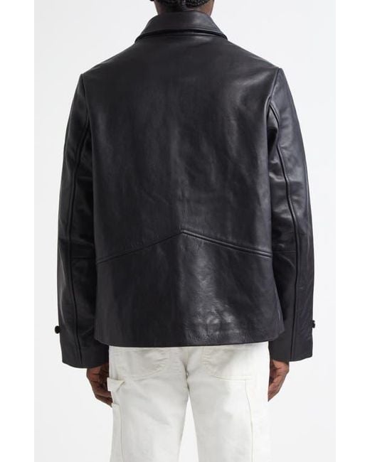 Bode Black Cropped Continental Coat for men