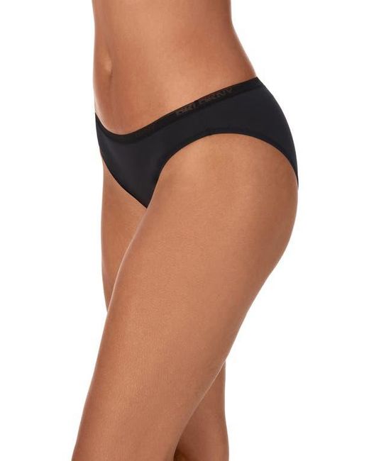 DKNY Black Table Top Stretch Cotton Blend Bikini