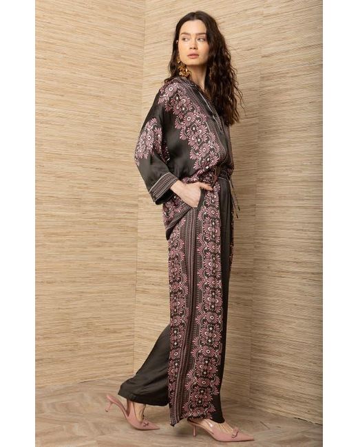 Hale Bob Brown Zaria Charmeuse Top