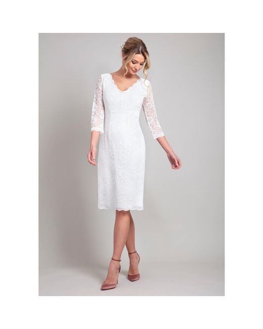 Alie Street London Gray Anya V-Neck Lace Wedding Dress