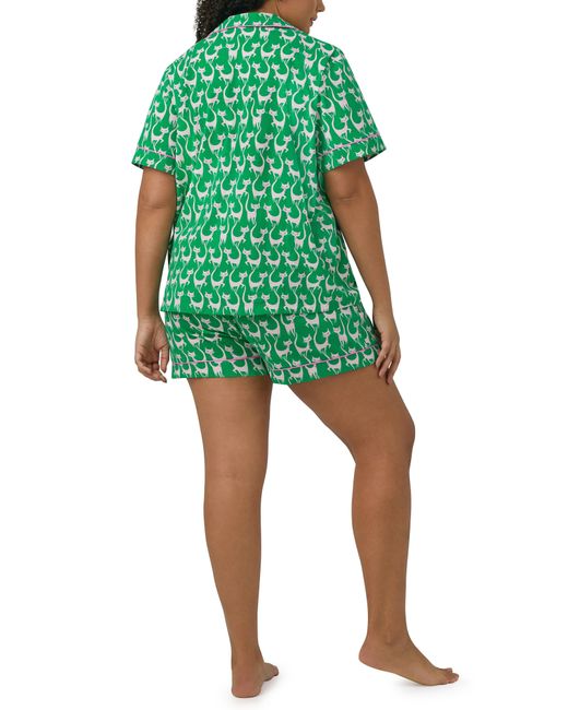 Bedhead Green Print Stretch Organic Cotton Jersey Short Pajamas