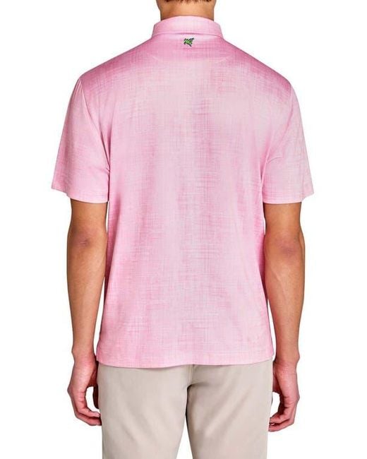 Con.struct Pink Regular Fit Chambray Recycled Performance Golf Polo for men