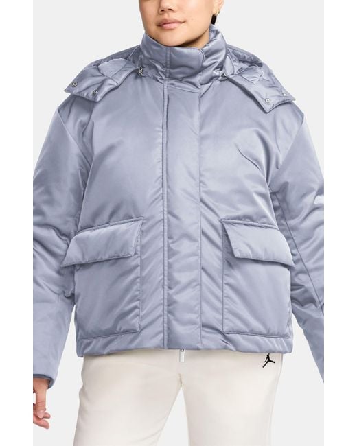 Nike Blue Flight Down Jacket With Removable Hood