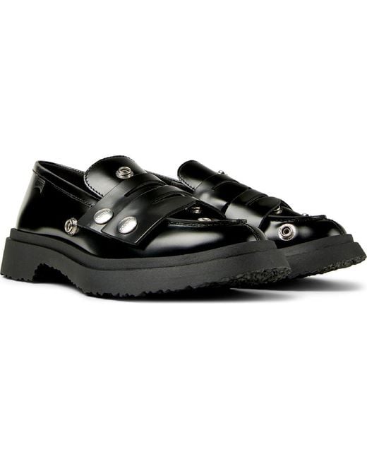 Camper Black Walden Stud Double Penny Loafer