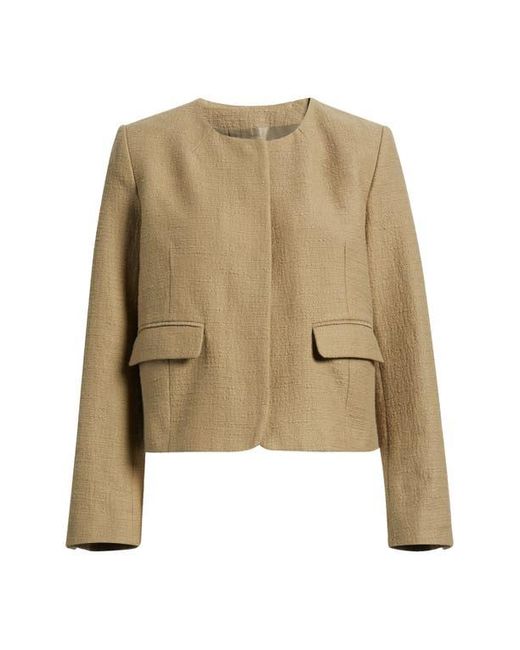 Nordstrom Natural Textured Collarless Jacket