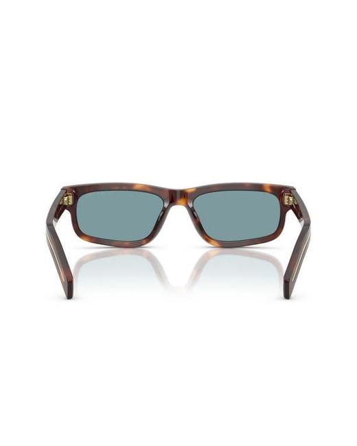 Prada Blue 57Mm Polarized Rectangular Sunglasses for men