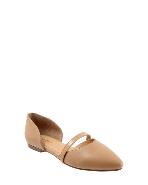 Trotters Natural Emory D'Orsay Pointed Toe Flat