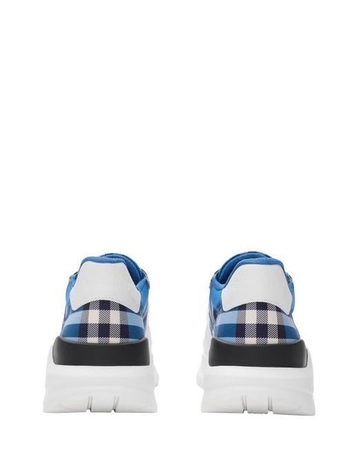 Burberry Blue Regis Check Sneaker for men