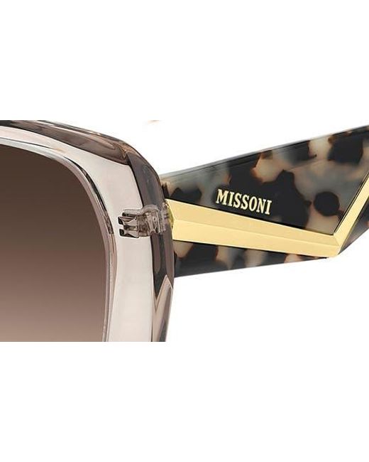 Missoni Brown 55Mm Gradient Rectangular Sunglasses