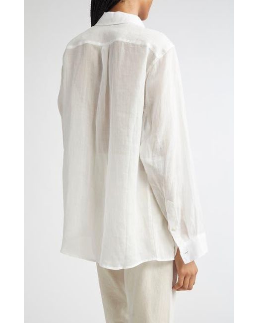 Totême  White Double Collar Button-Up Shirt