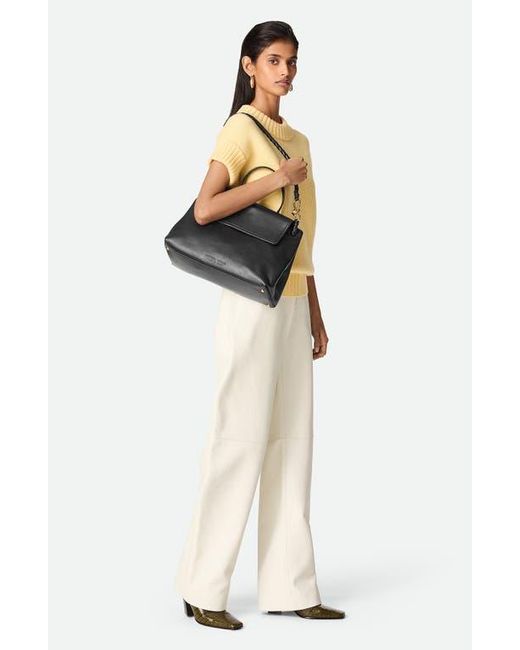 Bottega Veneta Black Ciao Ciao Knot Detail Leather Top Handle Bag