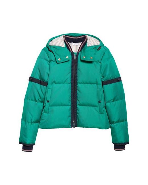 Thom Browne Green Removable Hood Down Coat