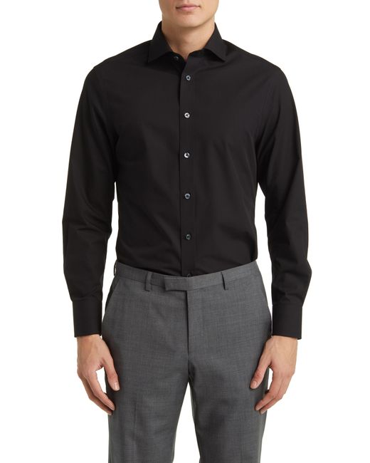 Charles Tyrwhitt Black Slim Fit Non-iron Cotton Poplin Dress Shirt for men