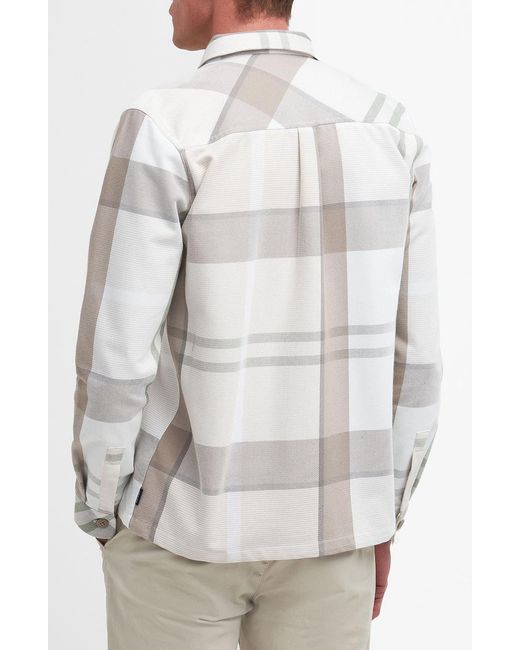 Barbour Natural Ettrick Plaid Zip-up Cotton Overshirt for men