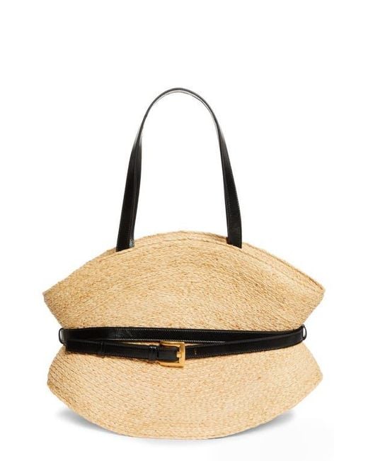 Balmain Black Medium Shuffle Raffia Tote
