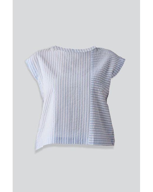 REISTOR Multicolor Button-Back Crew Neck Top