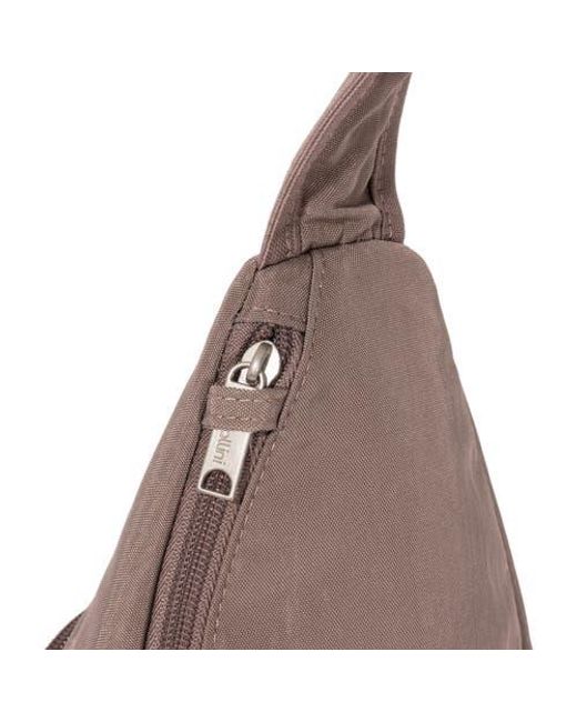 Baggallini Brown Securtex Anti-Theft Daytripper Sling Bag