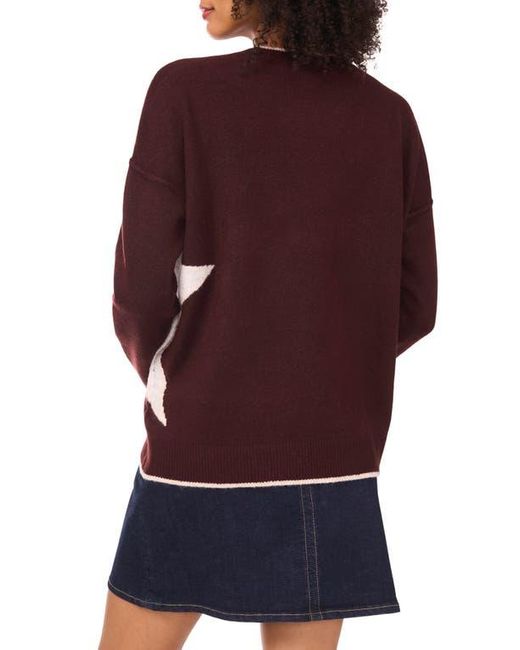 Vince Camuto Blue Star Detail Crewneck Sweater