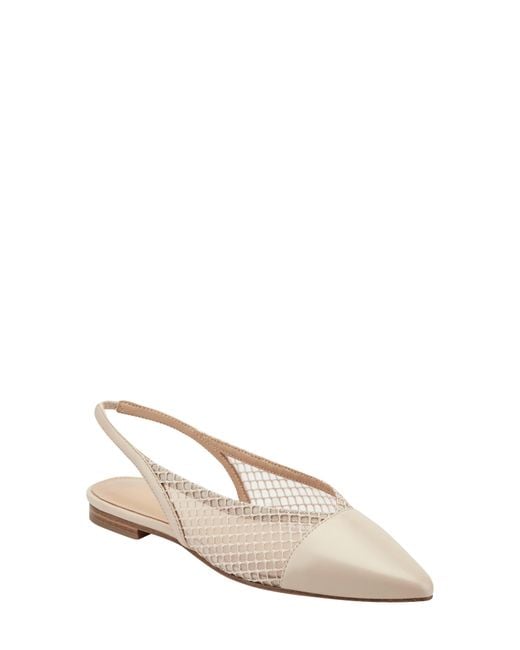 Marc Fisher Natural Davin Pointed Toe Slingback Flat