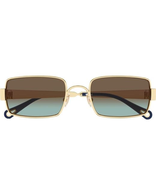 Chloé Brown 53Mm Gradient Rectangular Sunglasses