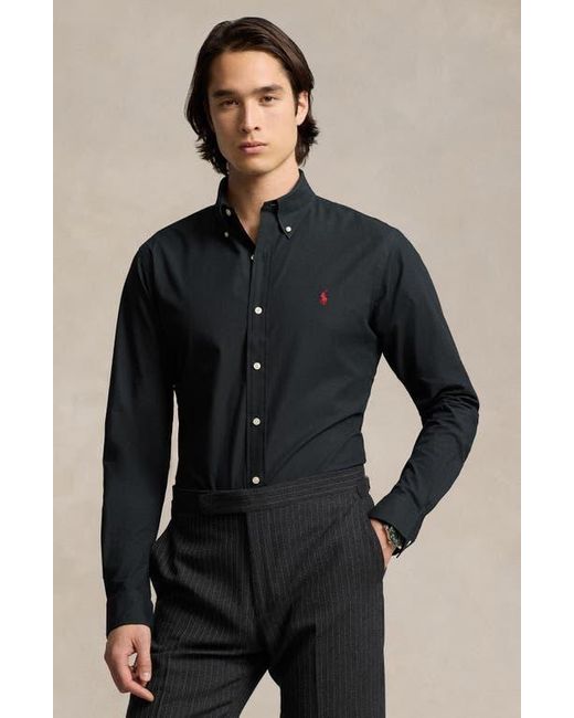 Polo Ralph Lauren Black Classic Fit Stretch Cotton Poplin Button-Down Shirt for men