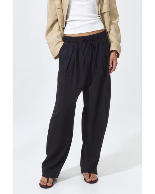 H&M Black Barrel Drawstring Trousers