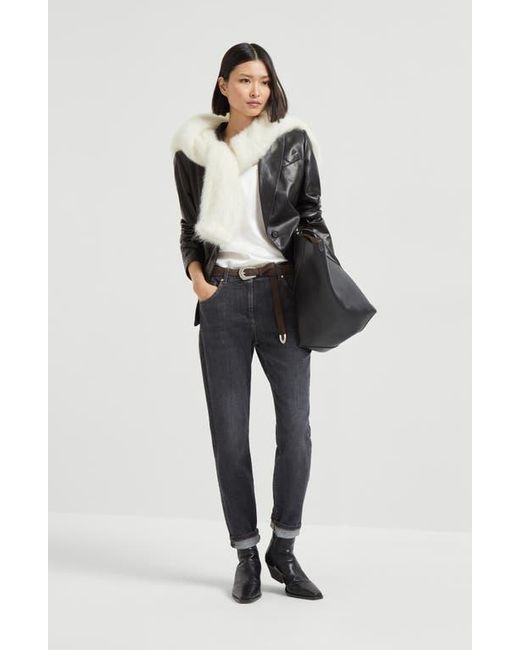 Brunello Cucinelli White Satin Top