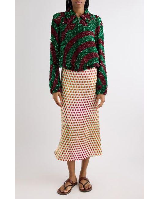 Dries Van Noten Red Abstract Sequin Jacket