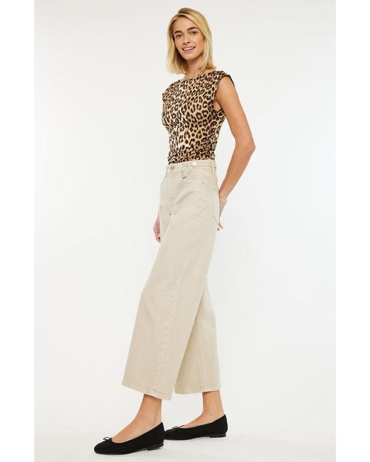 Kancan Natural Calla Ultra High Rise Cropped Wide Leg Jeans