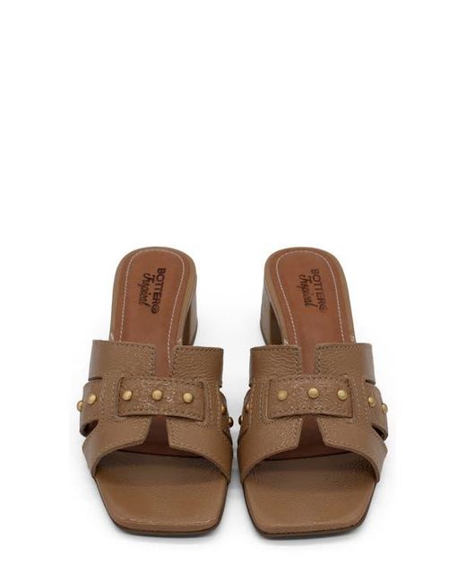 BOTTER Brown Studded Leather Slide Sandal