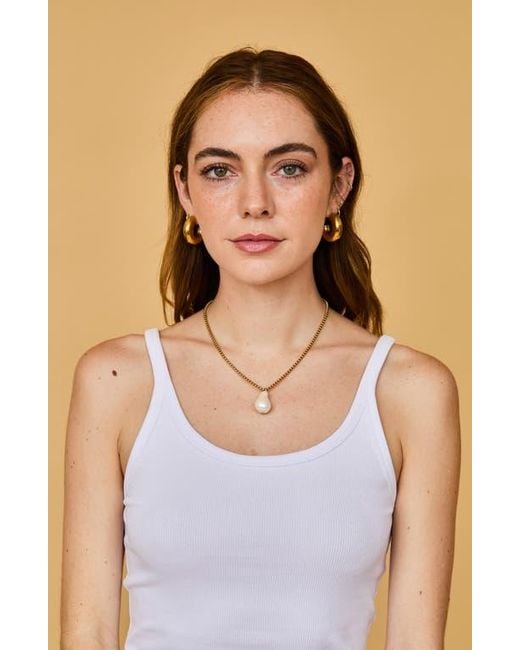 Cheap Modern Elegant Long Earrings Imitation Pearl Beads Chain