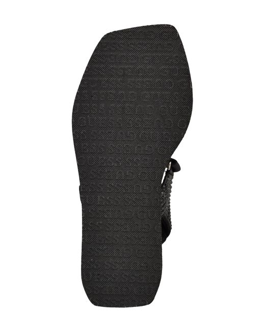 Guess Black Dawsin Slingback Platform Wedge Sandal