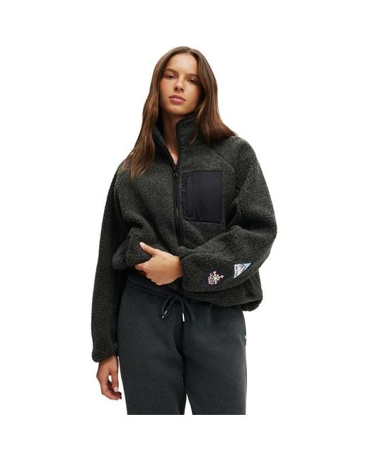 Cotton On Black Active Trail Soft Fleece Zip Through