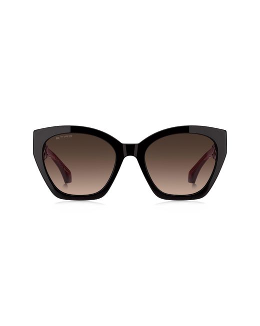 Etro Brown 55Mm Rectangular Cat Eye Sunglasses
