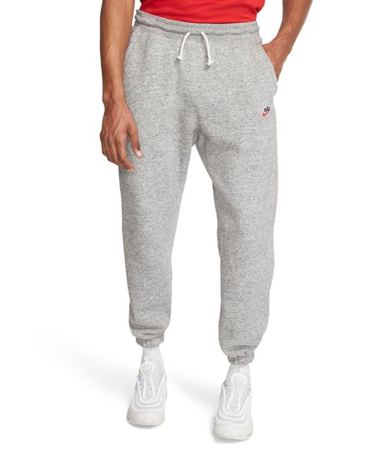 Nike Gray Sportswear Heritage Jogger Sweatpants for men