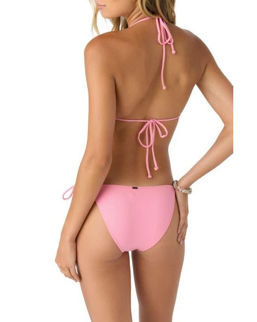 O'neill Sportswear Pink Saltwater Solids Maracas Rib Side Tie Bikini Bottoms