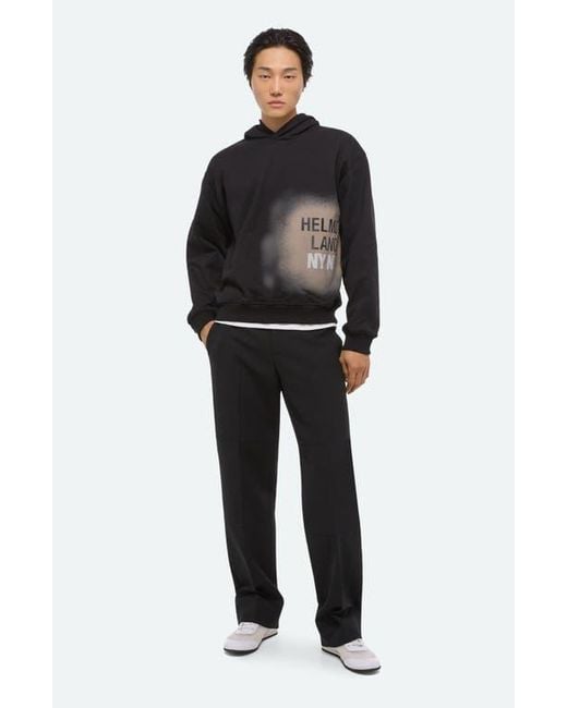 Helmut Lang Black Spray Graphic Hoodie for men