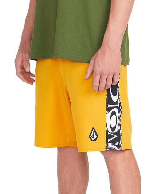 Volcom Yellow Marker Mod 20 Swim Trunks for men