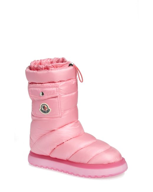 Moncler Gaia Pocket Puffer Snow Boot in Pink | Lyst