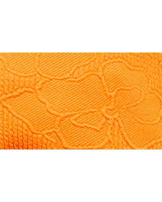 Mango Orange Floral Embroidered Bikini Top