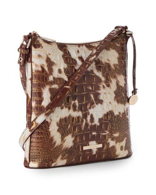 Brahmin Brown Katie Croc Embossed Leather Crossbody Bag