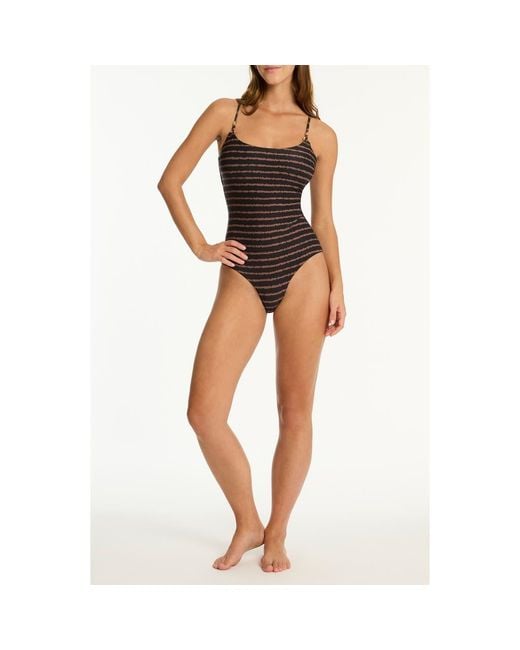 Sea Level Women's Black Riptide Scoop Neck One-Piece Swimsuit