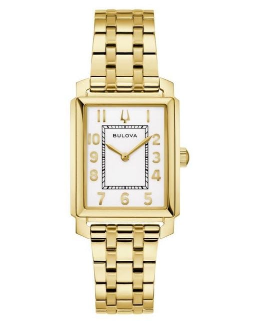 Bulova Metallic Sutton Rectangular Bracelet Watch, 25Mm X 37Mm