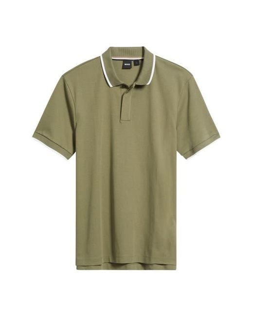 Boss Green Parlay Tipped Cotton Polo for men