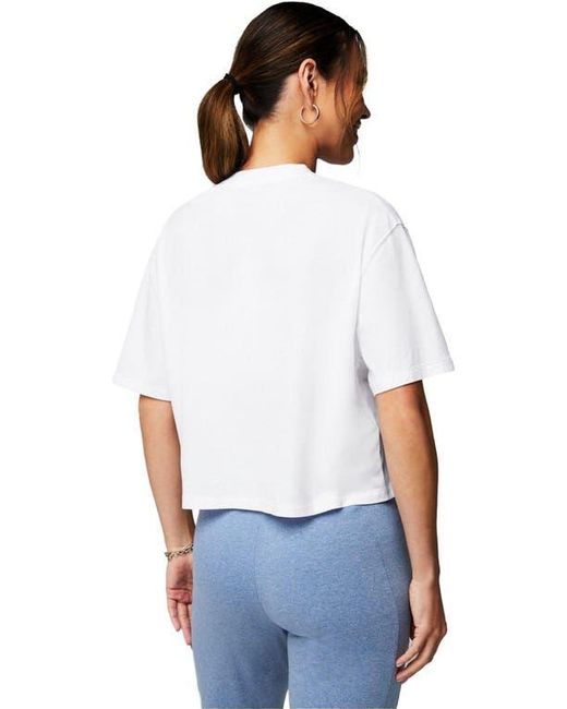 Fabletics White 100% Cotton Boxy Tee