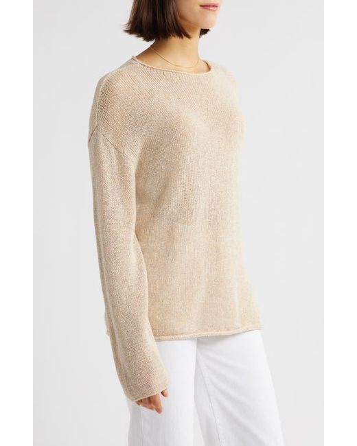 Rails Natural Evangeline Cotton & Linen Blend Sweater